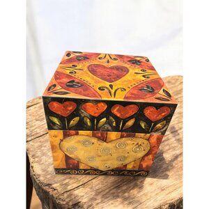 Bob's Boxes Primitives Set of 1 with lids "Romance" 8x8x8